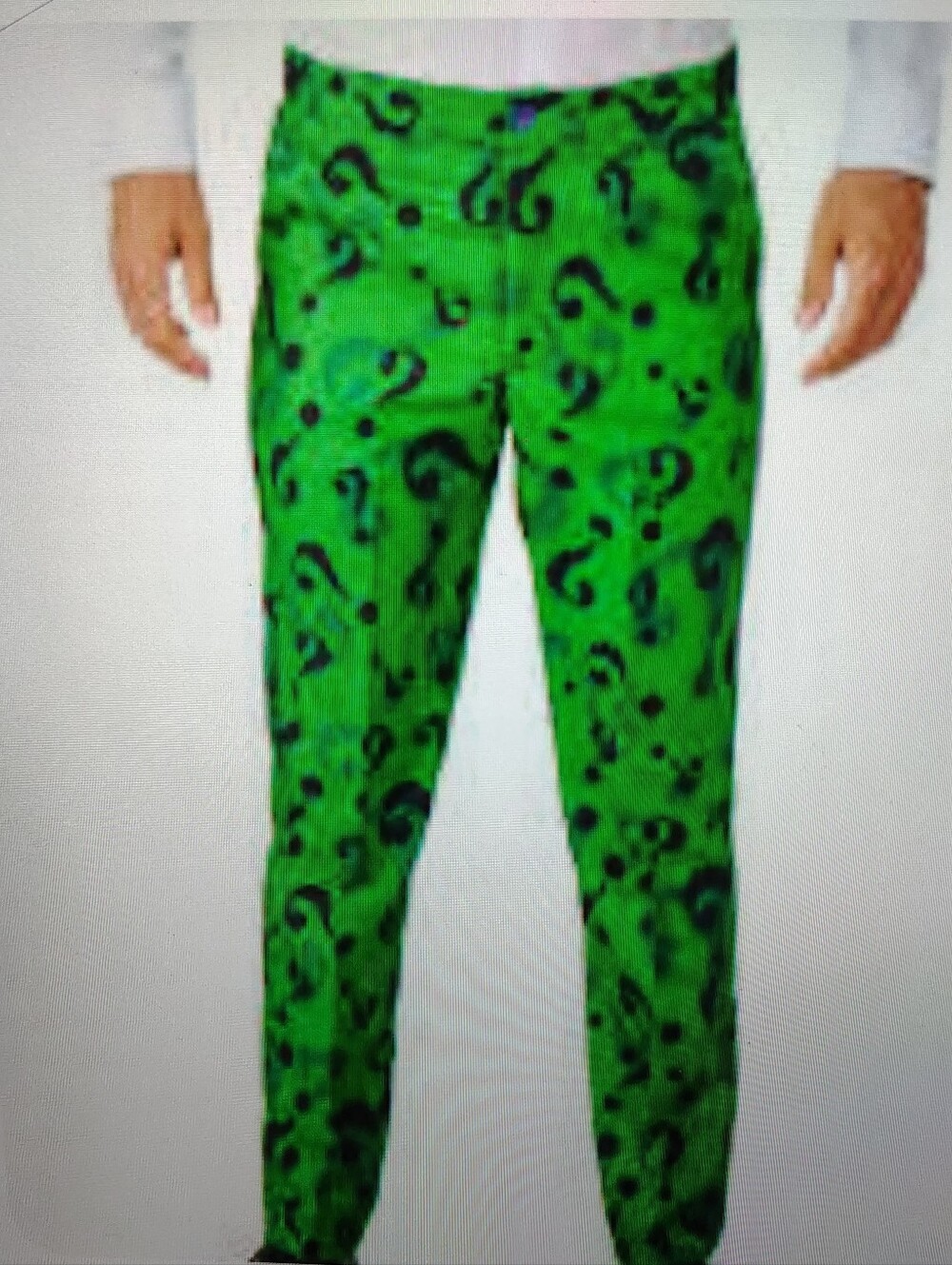 Riddler Green Question Mark Costume Party Pants Men's Sz M NWOT
